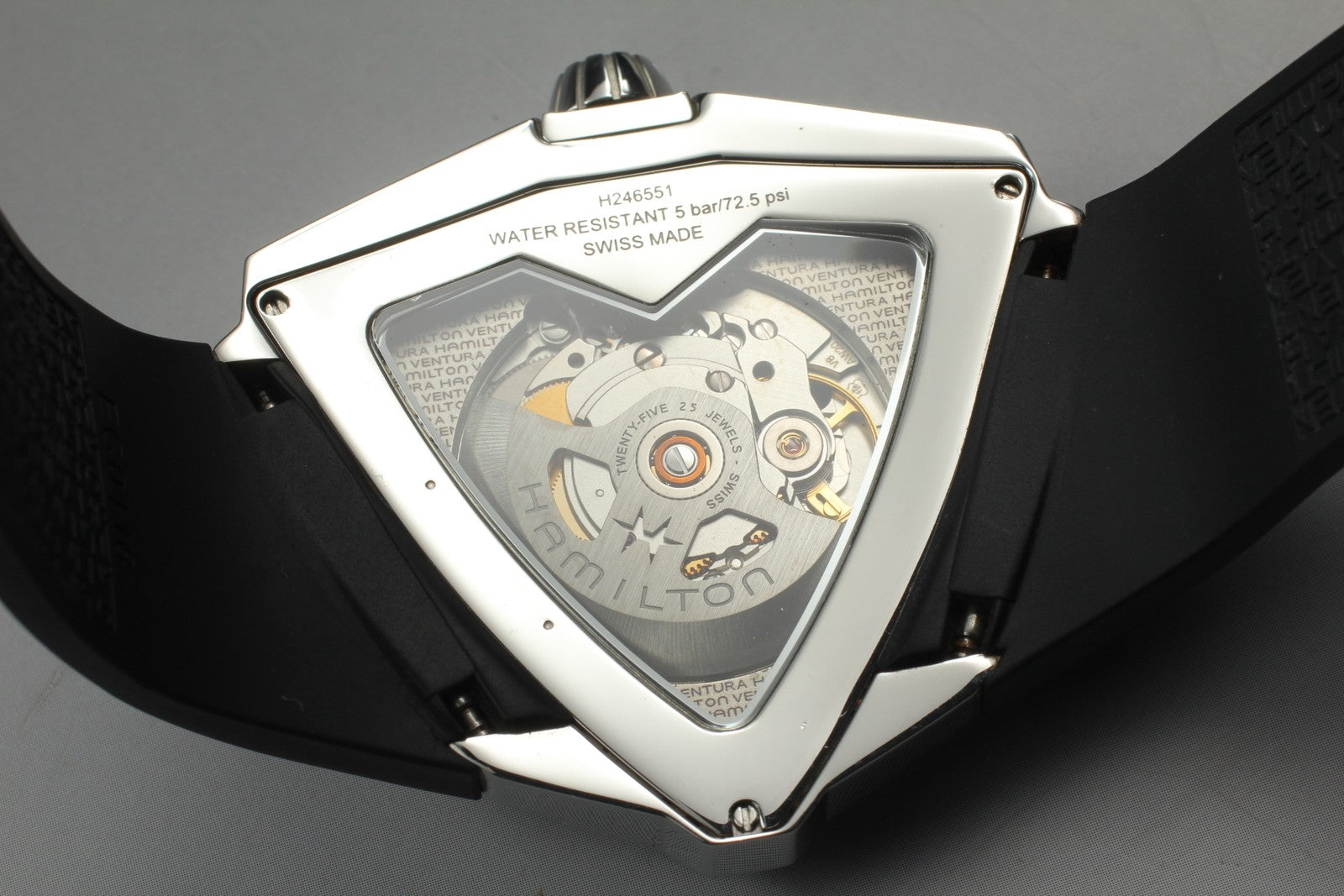 HAMILTON Ventura H246551 Black Dial Automatic Men's 26J Watch XXL 46mm JAPAN