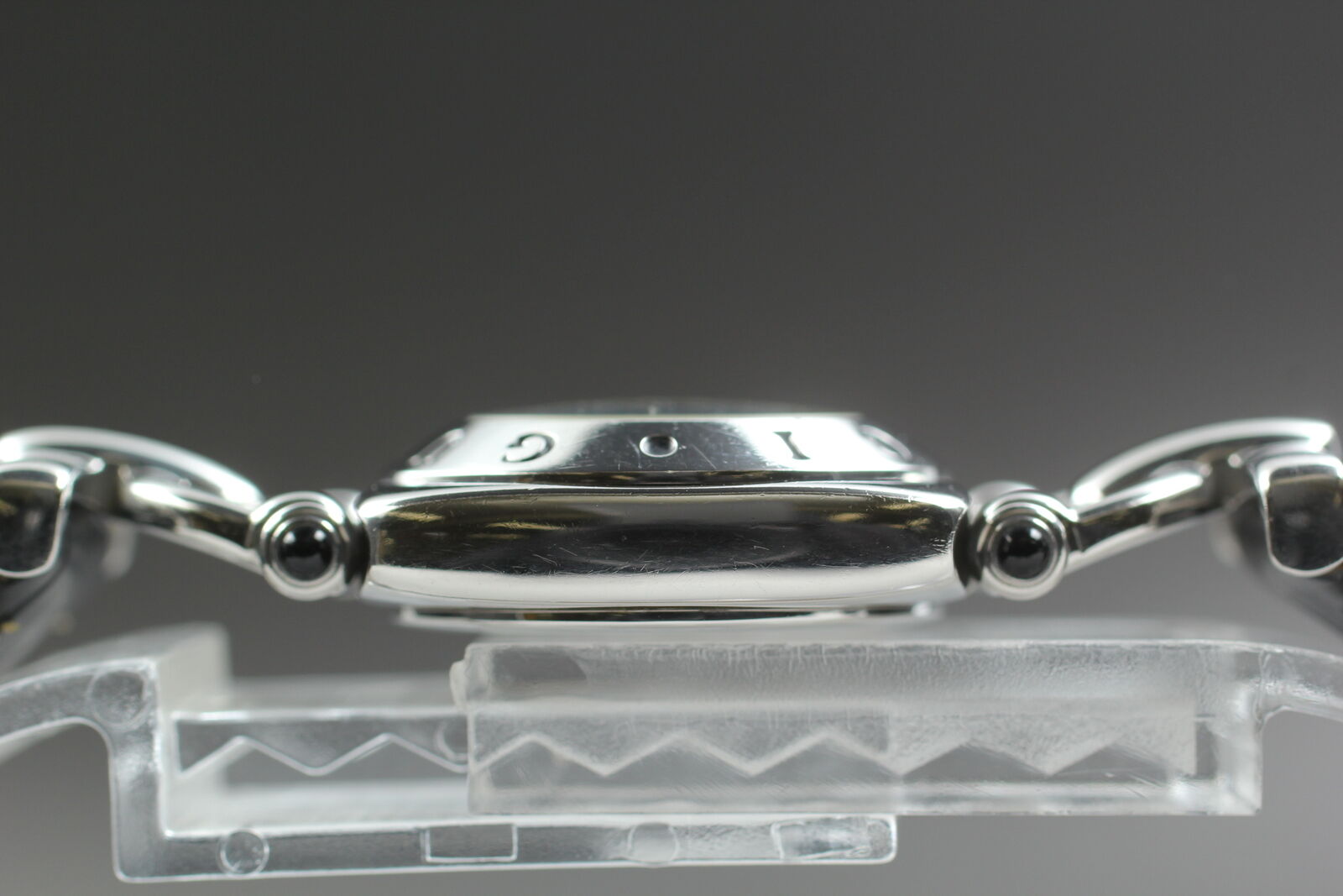 [Exc+5 w/Box] GUCCI Horsebit 6300L Silver*Black Woman's Quartz Watch From JAPAN