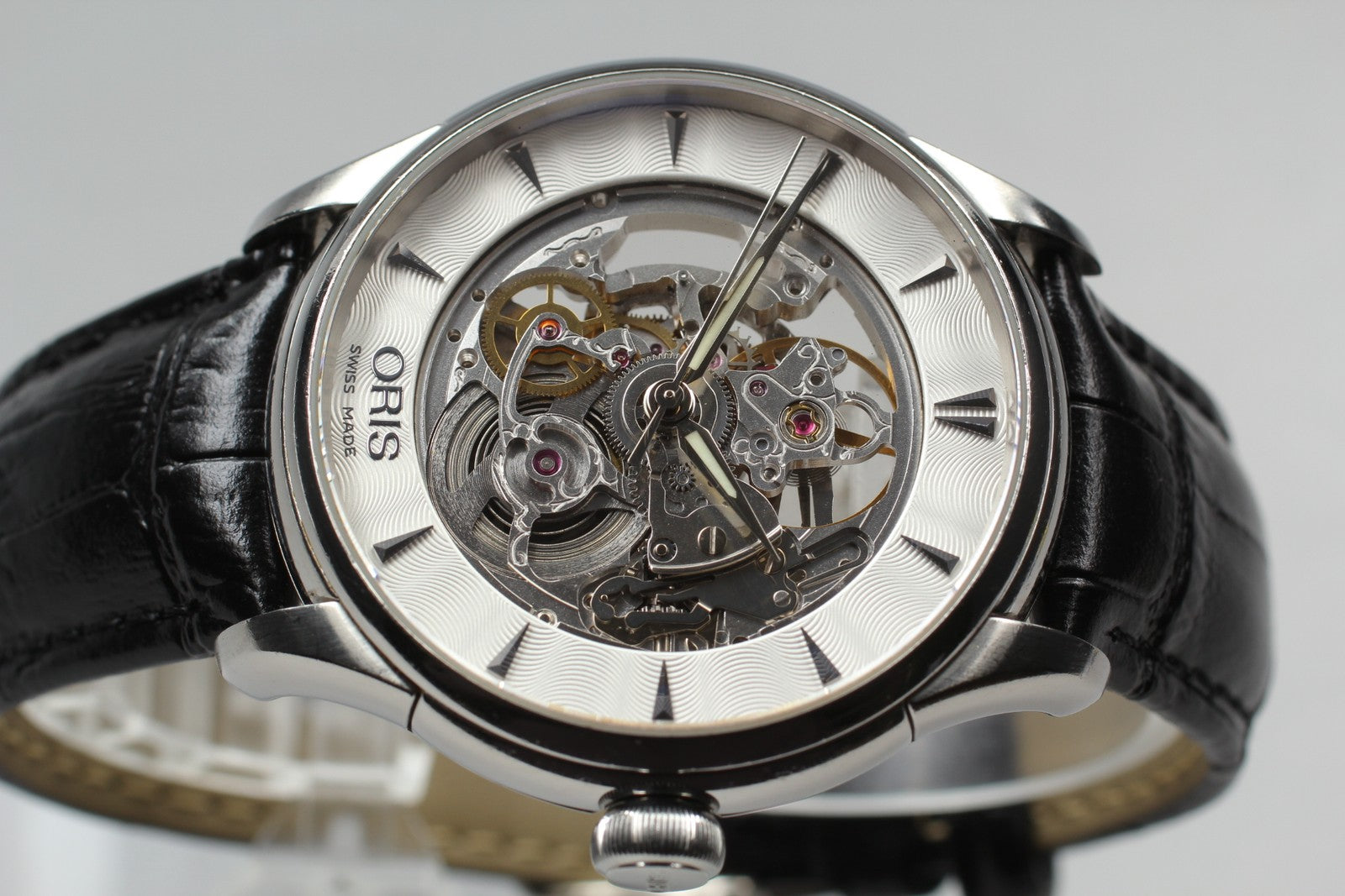 Exc+5* ORIS Artelier 7591-01 skeleton Dial Automatic Men's Watch 40mm From JAPAN