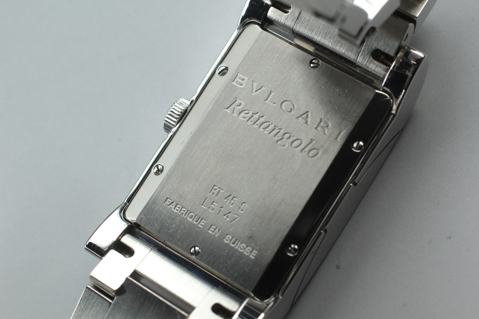 [Exc+5 Box] BVLGARI Rettangolo RT45S Automatic Date White Dial 26mm Watch JAPAN