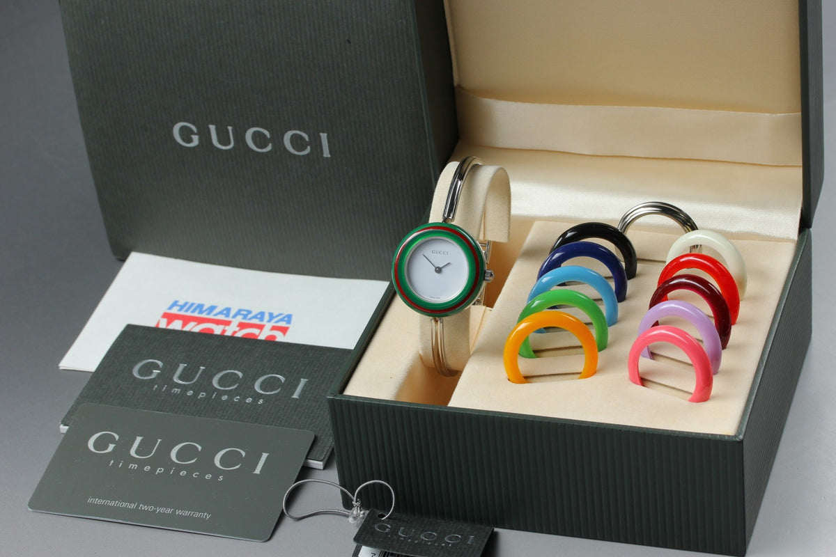 Gucci Change Bezel 11/12.2L 12 Colors Silver Women's Quartz Watch Vintage  [Box]