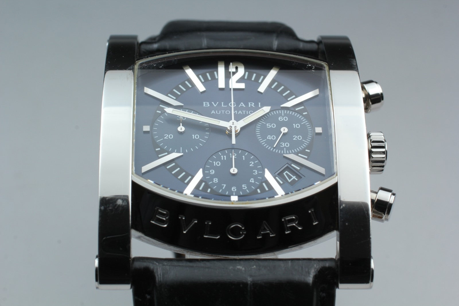 BVLGARI Assioma AA48SCH Automatic Chronograph Black Men's Watch 38mm From JAPAN