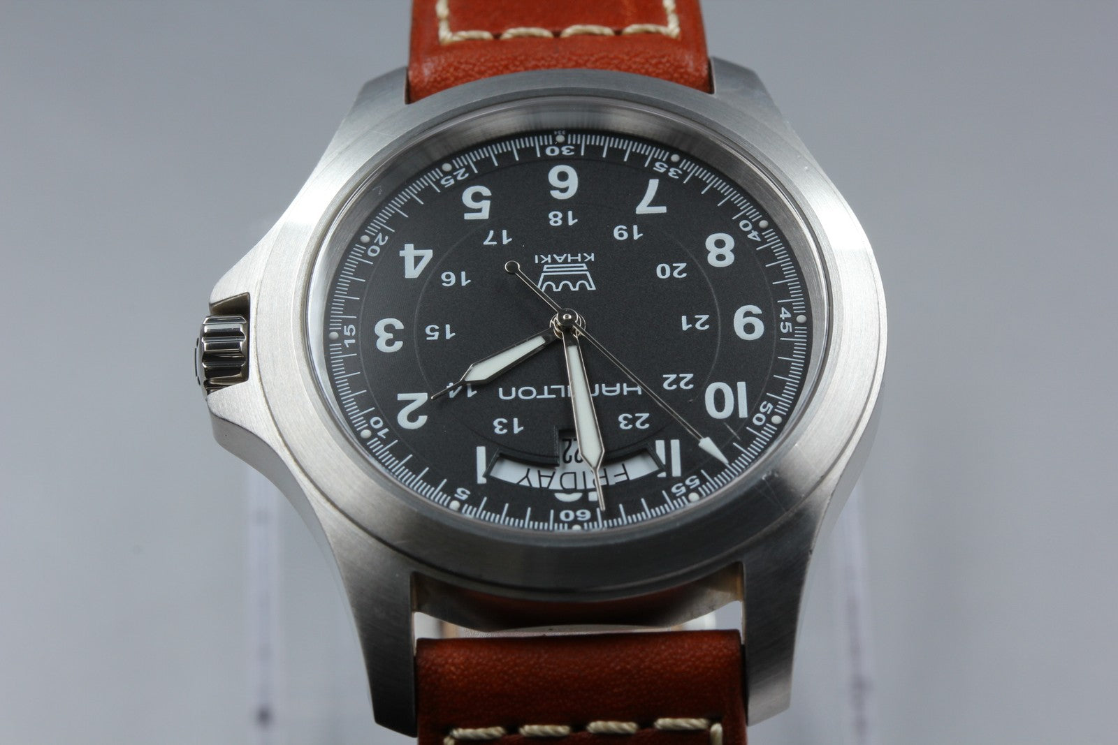 Hamilton Khaki Field King H644510 Black Dial Brown 40mm Men's Quartz Watch