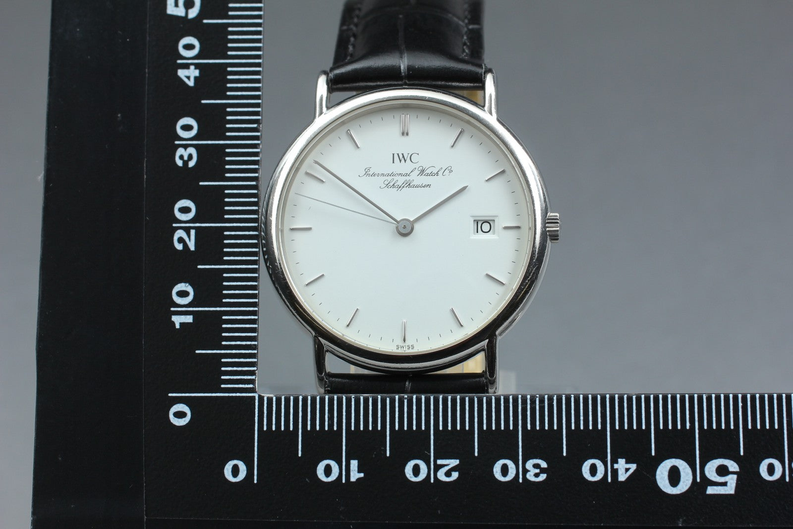 [Exc+5] IWC Portofino 3331 Cal.2210 33mm White Dial Date Quartz Men's Watch JP