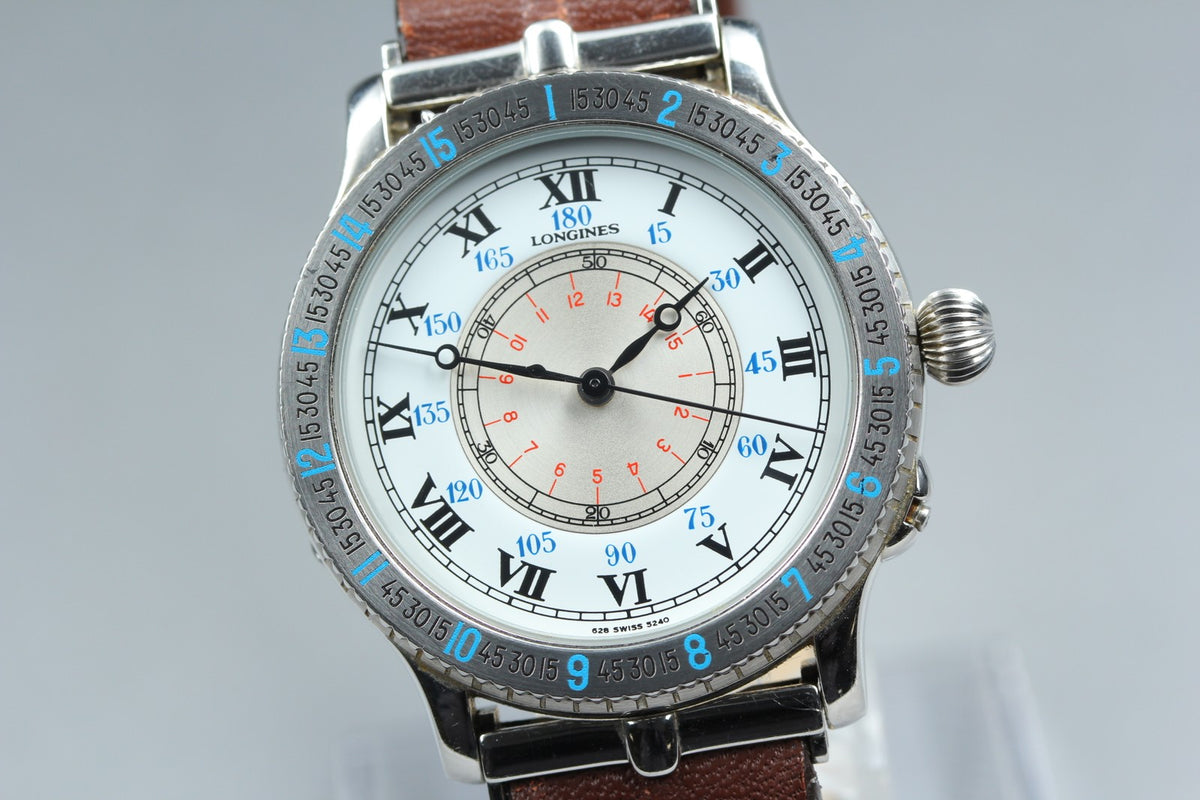 LONGINES Lindbergh Hour Angle L628.5240 Automatic White Men's Watch 37mm JAPAN