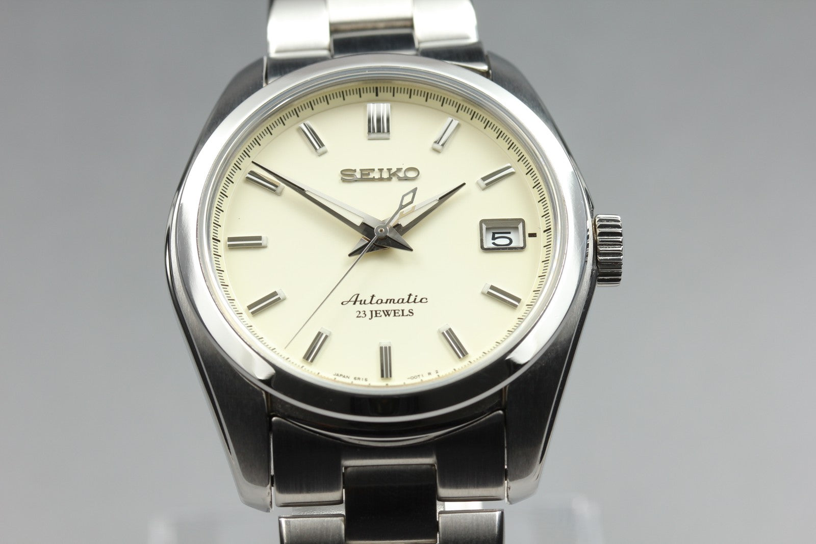 SEIKO Mechanical 6R15-00C1 Automatic White Dial Date Men's Watch 37mm From JAPAN