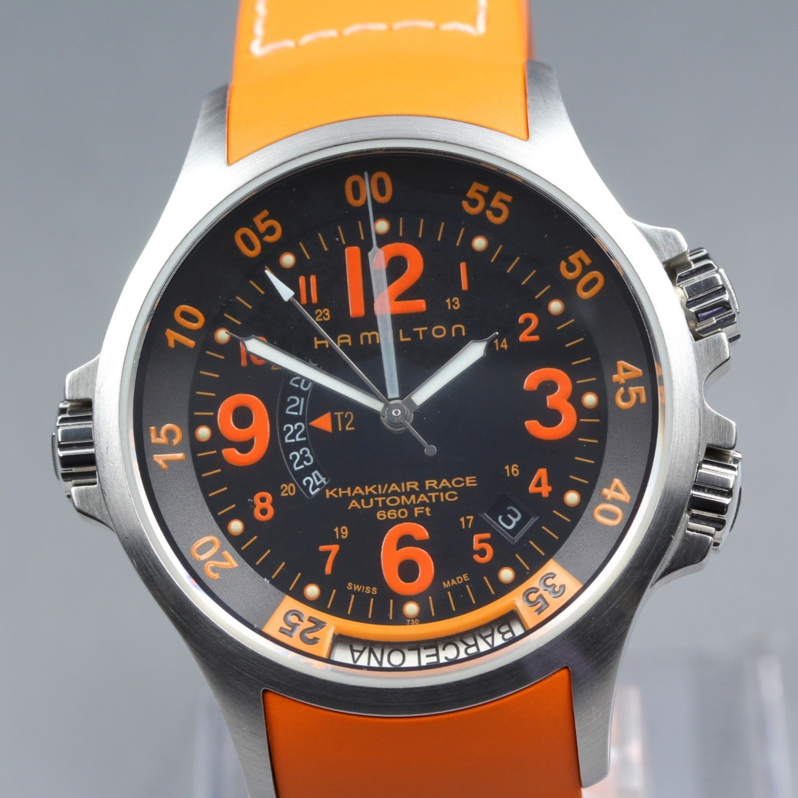 Hamilton Khaki Air Race H776650 GMT Automatic Black Dial Men's Watch 42mm JAPAN