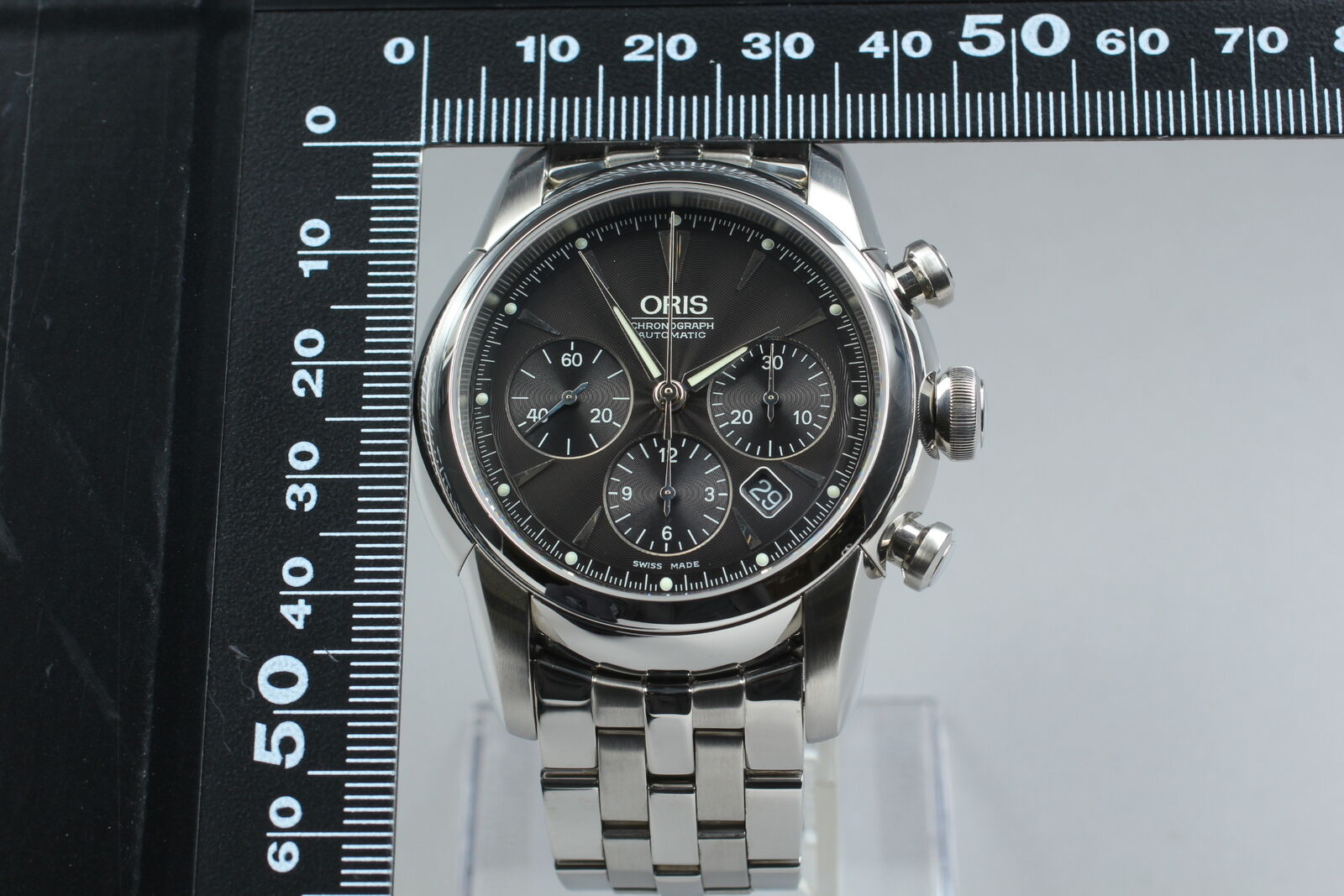 [Near MINT-] ORIS Artelier Chronograph 7547A Automatic Men's Watch From JAPAN