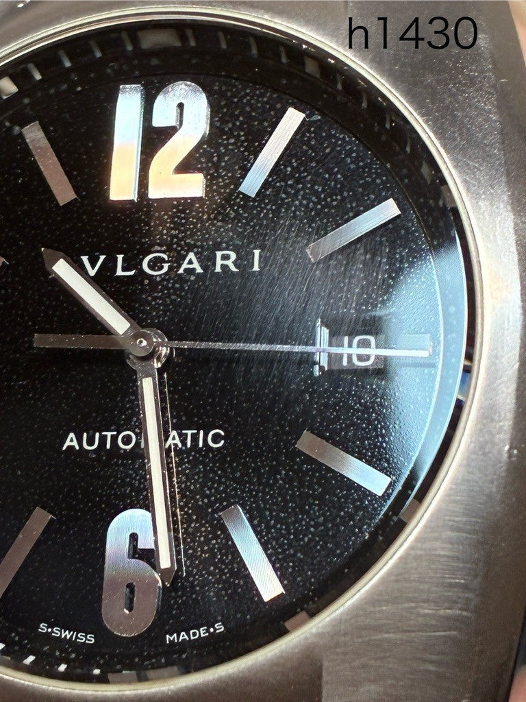 Exc+5*Box BVLGARI Ergon EG40S Black Dial Automatic Men's Watch 40mm From JAPAN