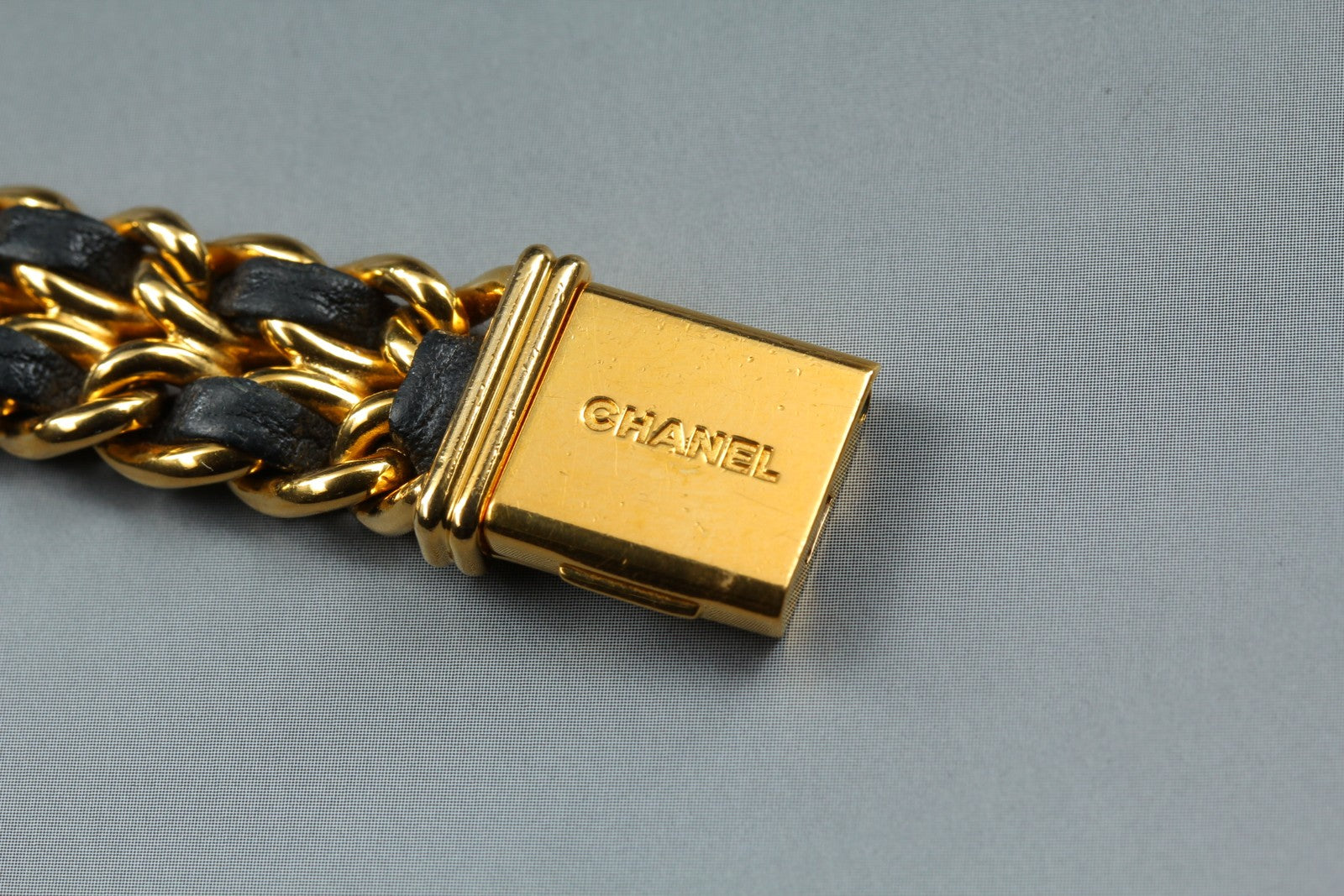 [Overhauled] CHANEL Premiere L Size Black Dial Gold 20mm Quartz Womens Watch Box