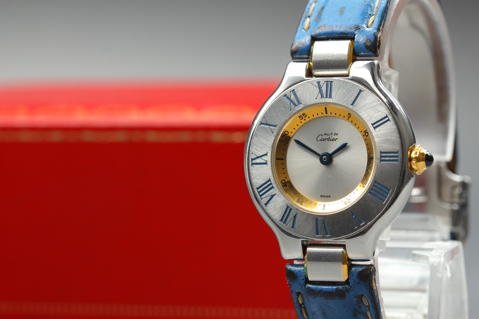 New Batt Cartier Must De 21 1340 Silver Dial Quartz Women's Watch 27mm Box JAPAN