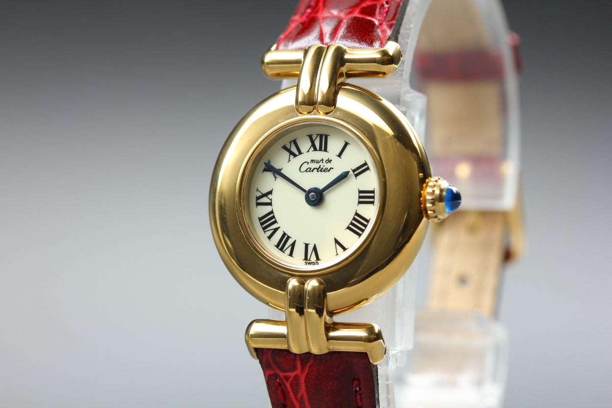 Cartier Must Colisee Vermeil 590002 Red Gold Women's Quartz Watch Vintage [Box]