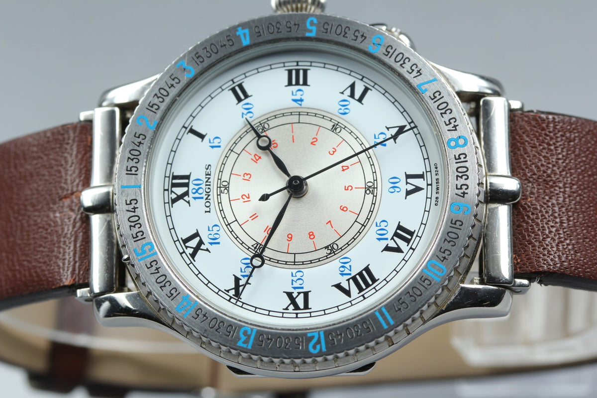 LONGINES Lindbergh Hour Angle L628.5240 Automatic White Men's Watch 37mm JAPAN