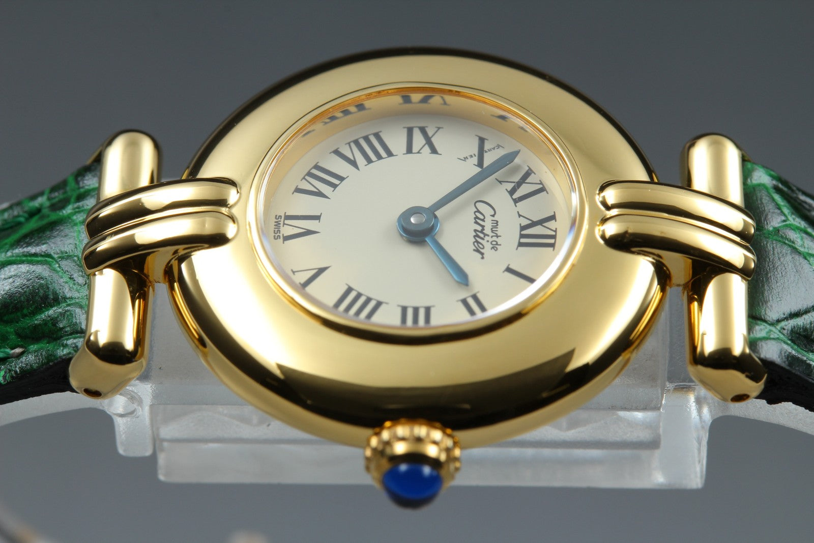 Vintage Cartier Must Colisee Vermeil 590002 Green Gold Women's Qz Watch [Box]