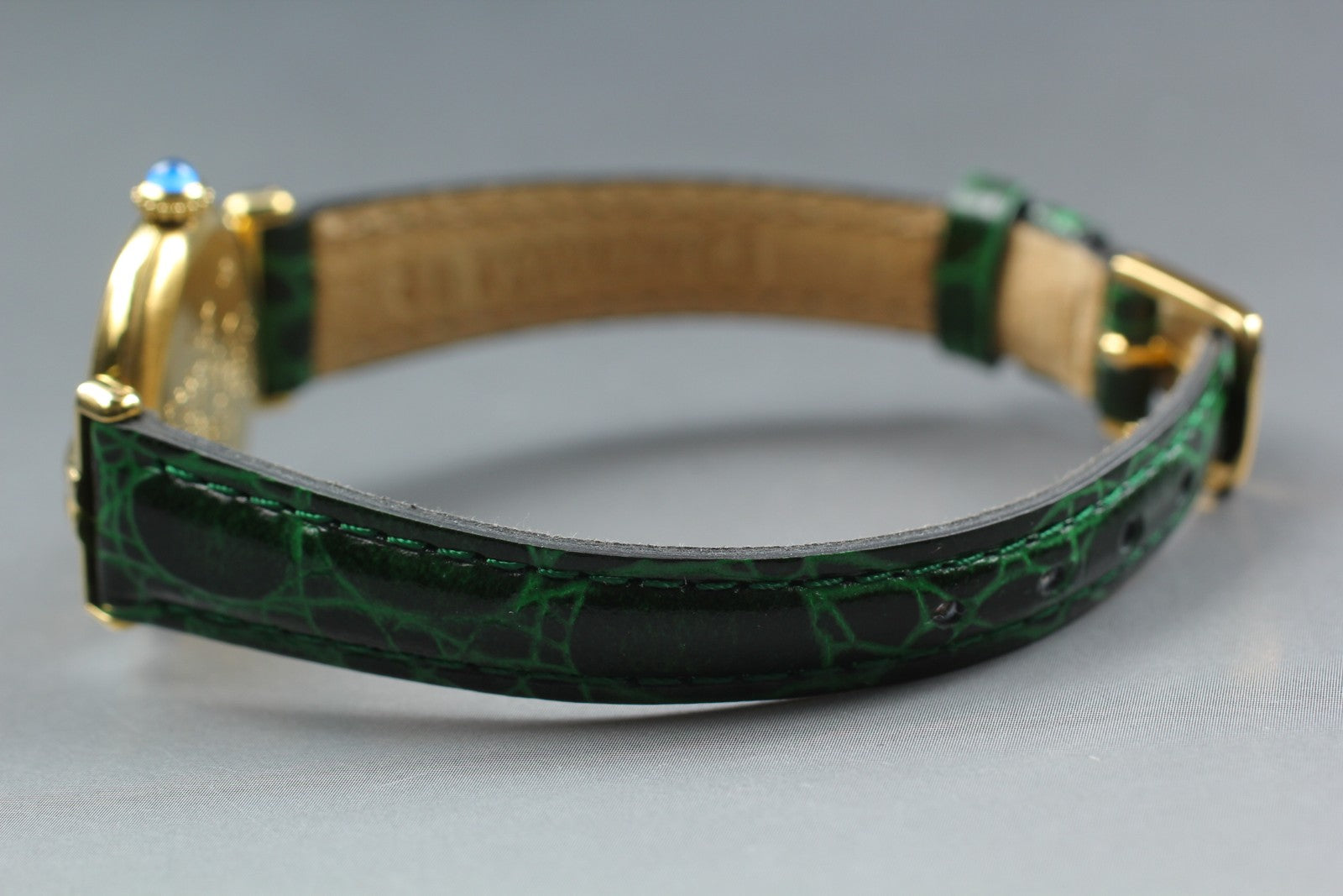 Vintage [Exc+5 Box] Cartier Must Colisee Vermeil 590002 Green Women's Qz Watch