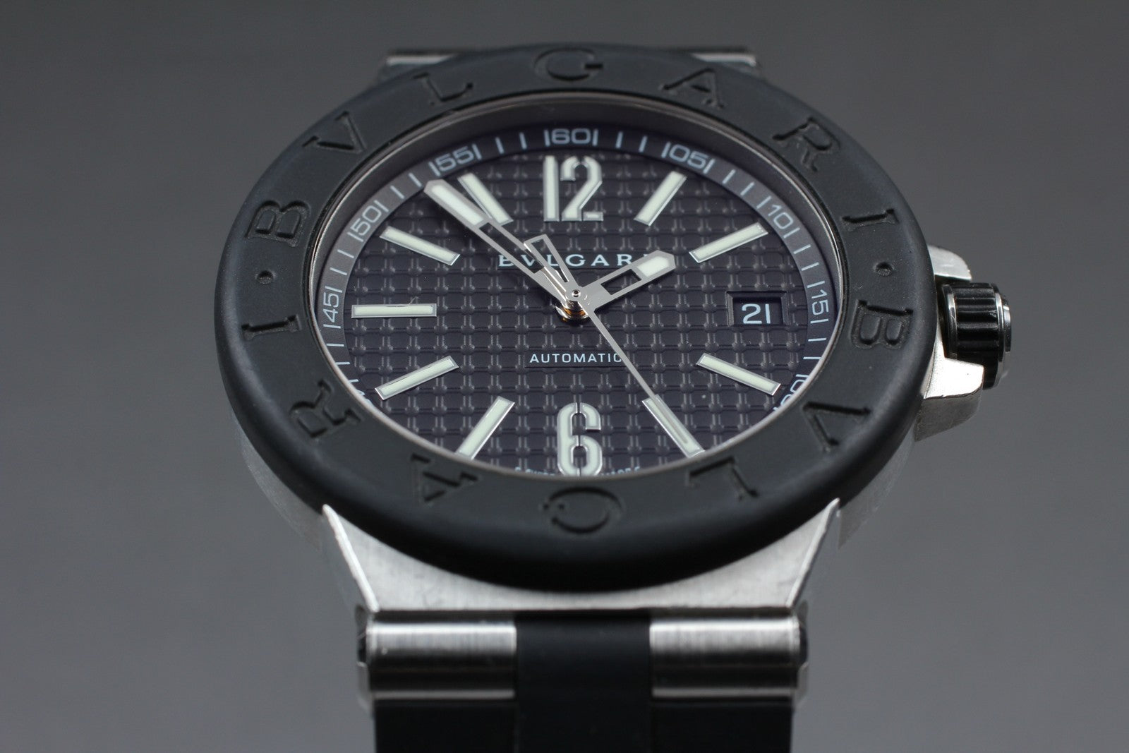 [Exc+5]Box BVLGARI Diagona DG40SV Automatic Black Dial Boy's Watch 40mm JAPAN