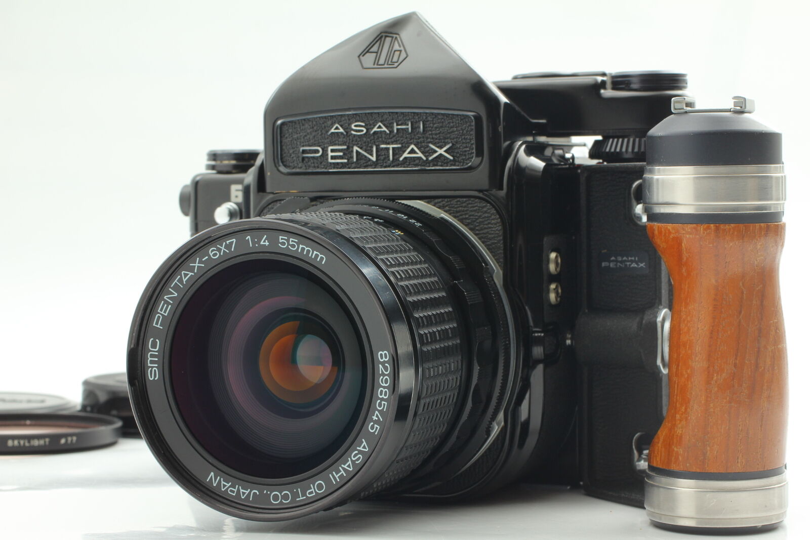 [Exc+5 w/Grip ] Pentax 67 Late Film Camera + SMC TTL 55mm f4 6x7 Lens From JAPAN