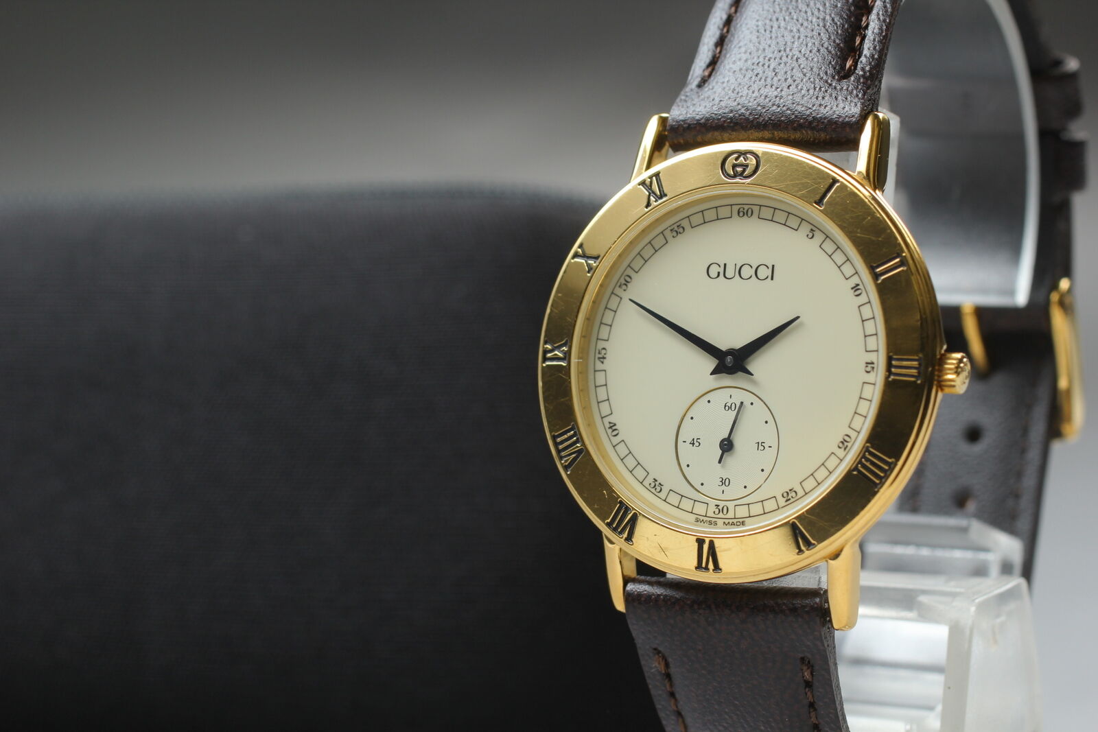 New Battery [Exc+5] Gucci 3000.2.M Small Second Vintage Men's Quartz Watch JAPAN