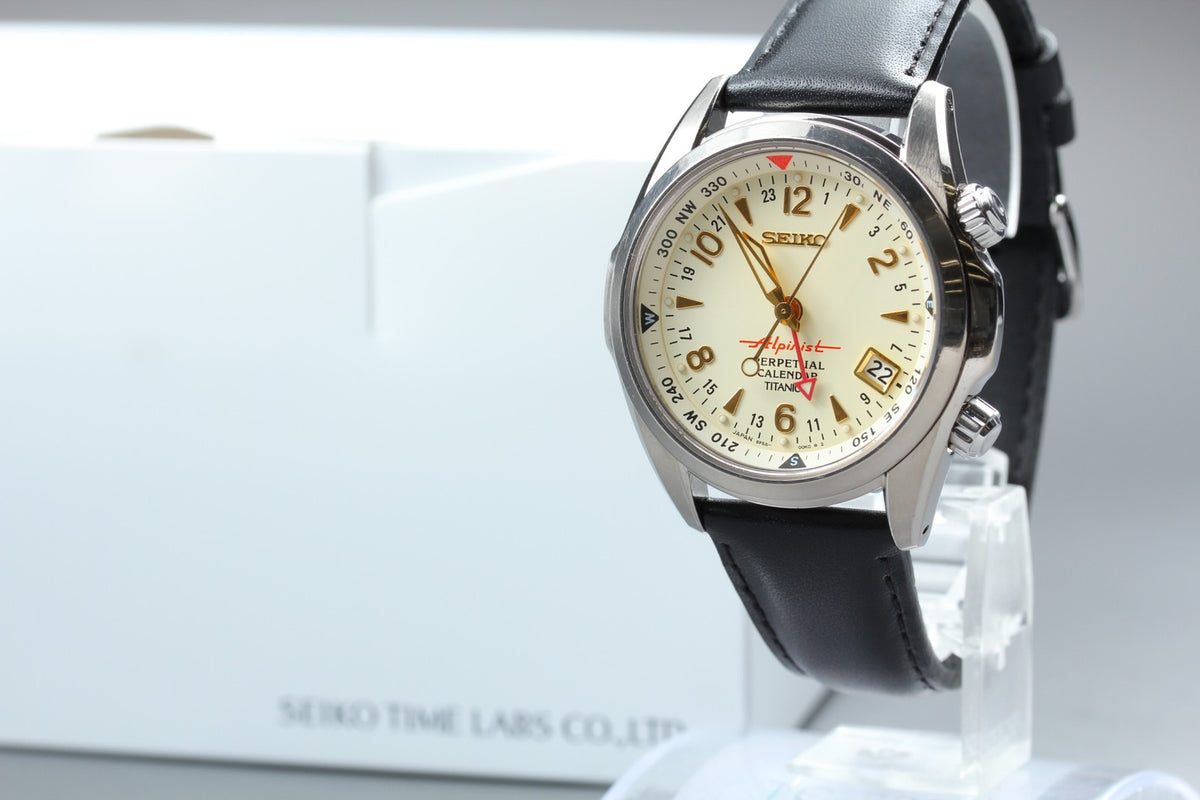 [Serviced] SEIKO Alpinist 8F56-00D0 SBCJ031 Ivory Titanium Men's Watch JAPAN