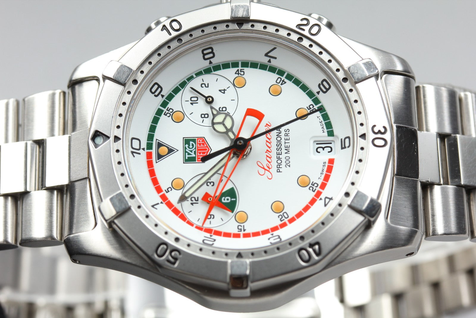 TAG HEUER Regatta CK111R Chronograp Quartz White Dial Men's Watch 39mm JAPAN Box