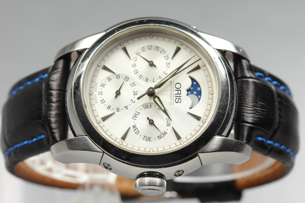 ORIS Artelier Complication 7554 Automatic Day/Date Silver Men's Watch 38mm JAPAN