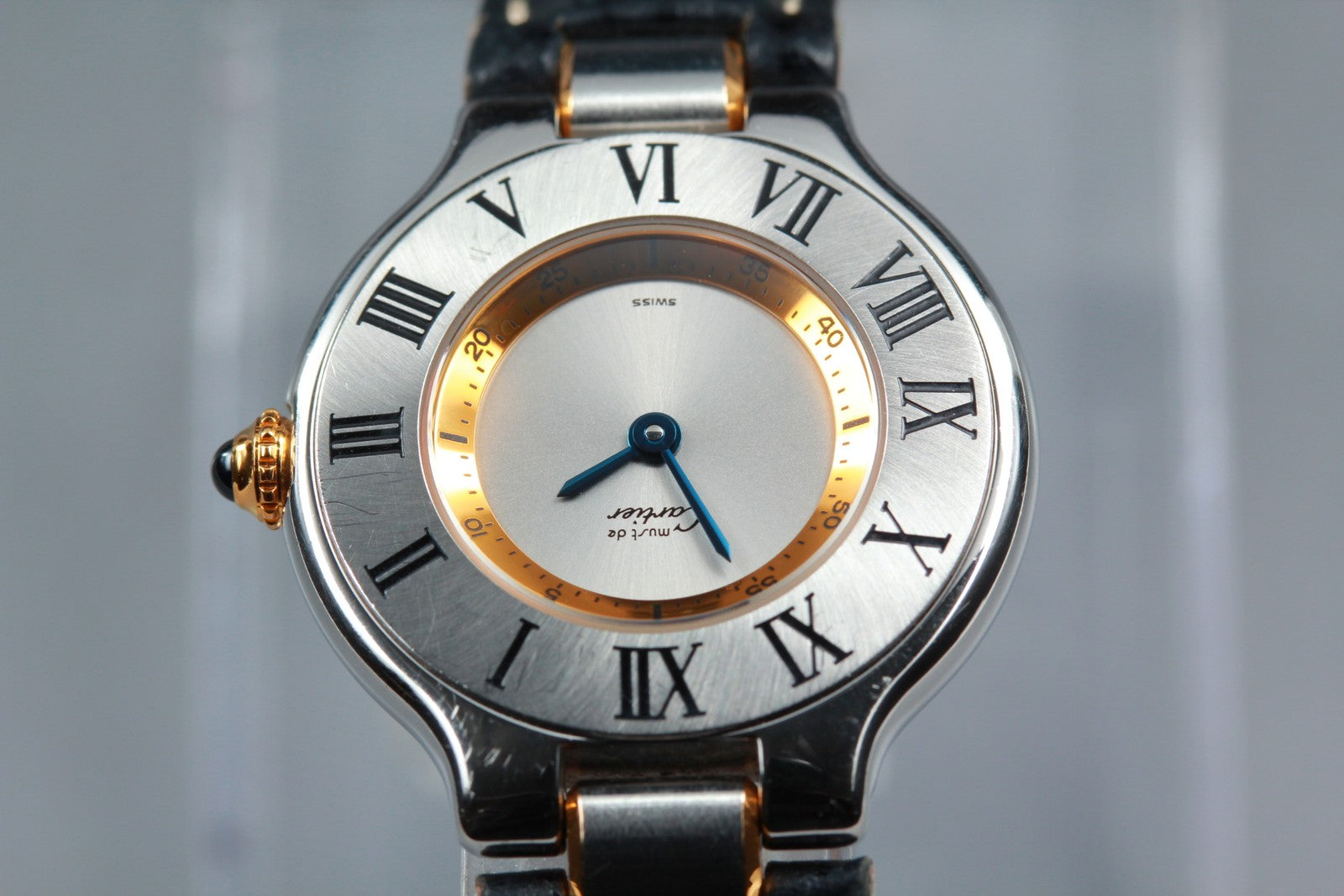 New Batt[Exc+5] Cartier Must De 21 1340 Silver Quartz Women's Watch 27mm JAPAN