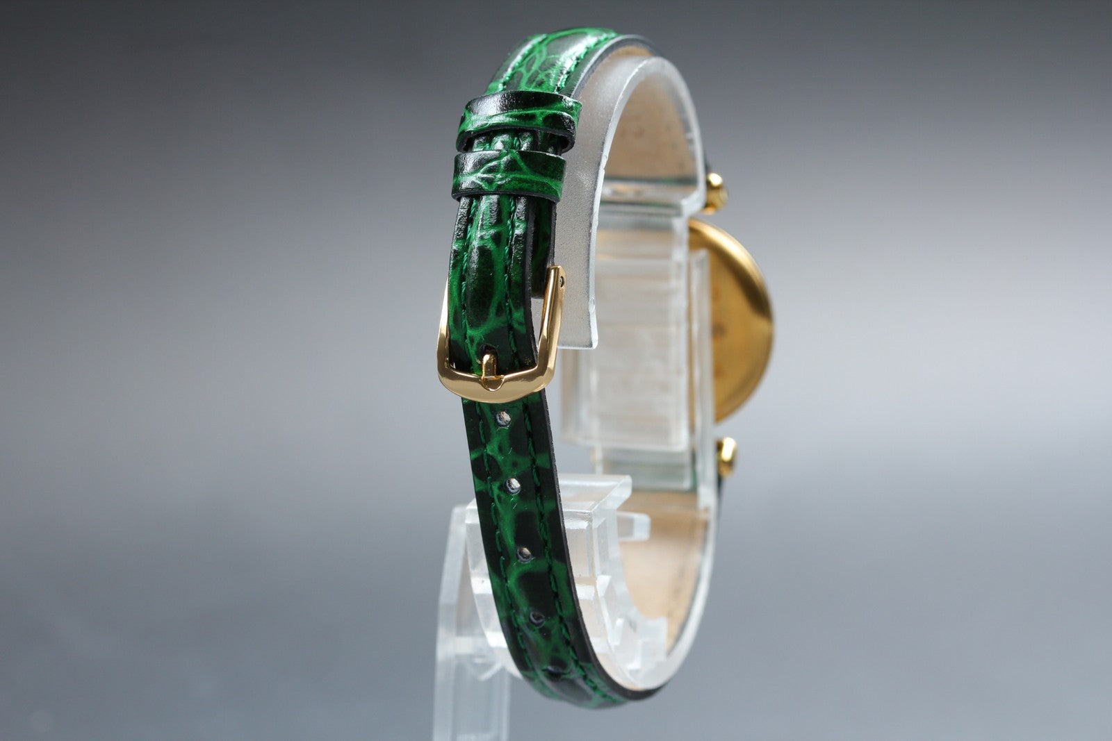 Vintage [w/Box] Cartier Must Colisee Vermeil 590002 Green Women's Quartz Watch