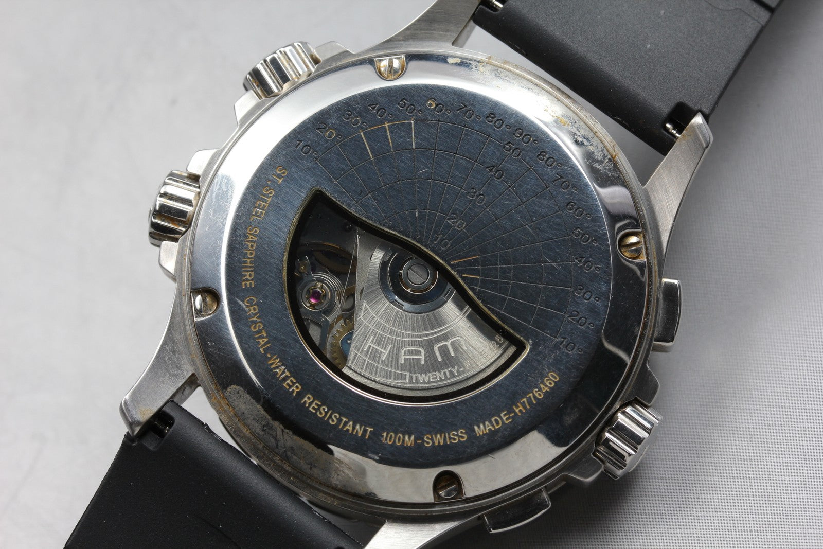 HAMILTON Khaki  H776460 Automatic Chronograph Black Men's Watch 44mm JAPAN