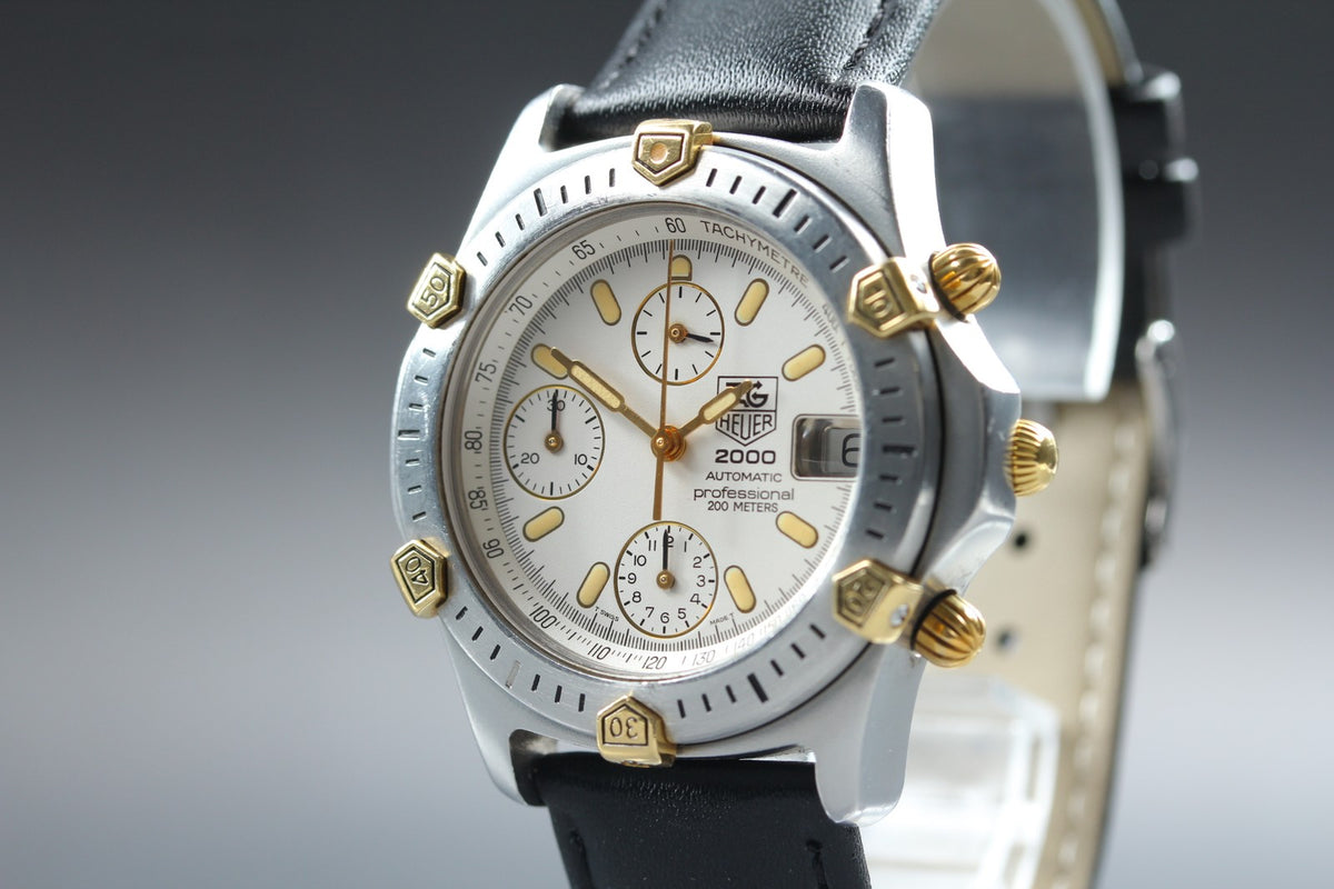 Vintage TAG HEUER 2000 165.806/1 Automatic Chronograph Men's Watch 40mm JAPAN