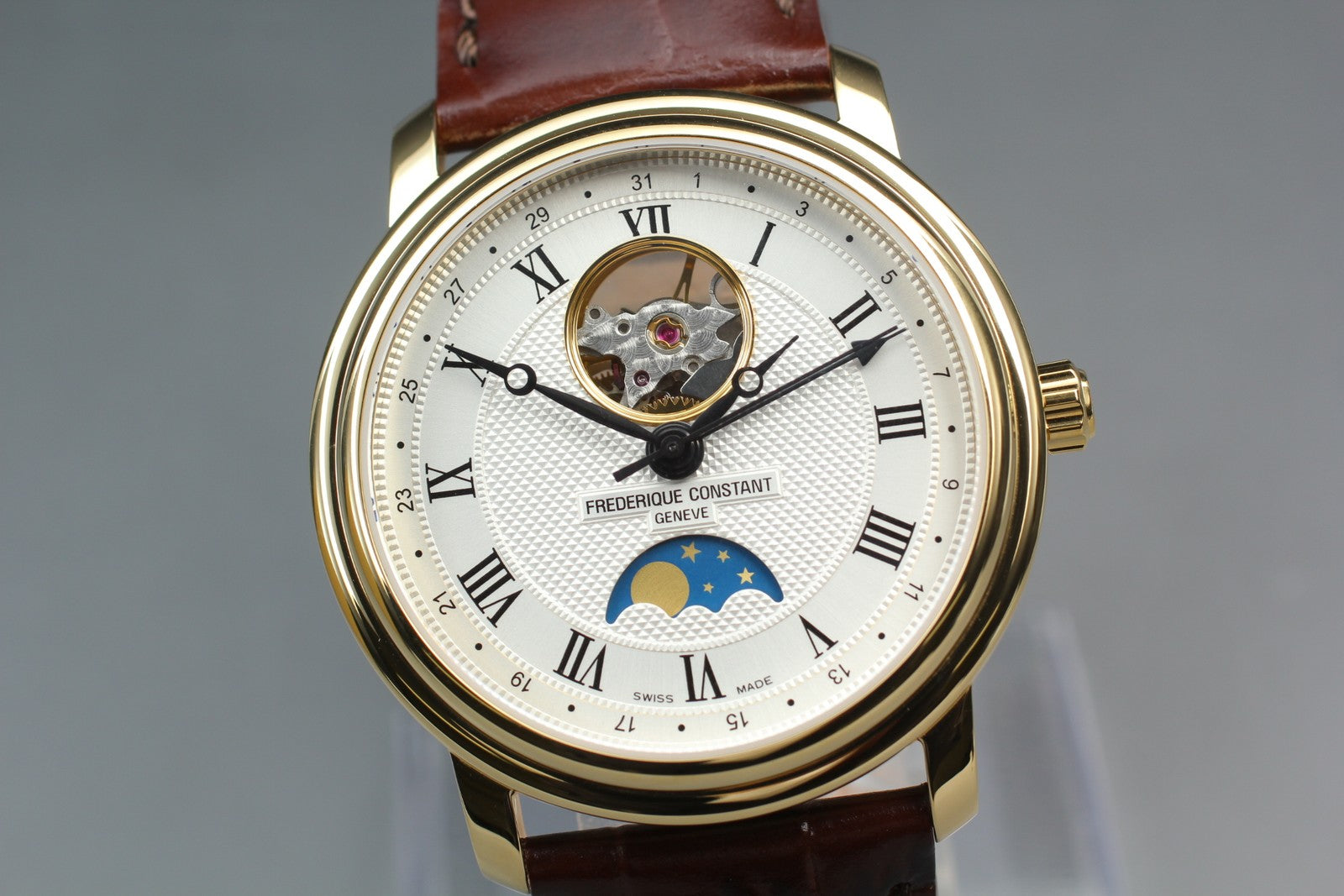 [Near MINT- Box] Frederique Constant FC-330/335X4P4/5/6 Moon Phase AT Mens Watch