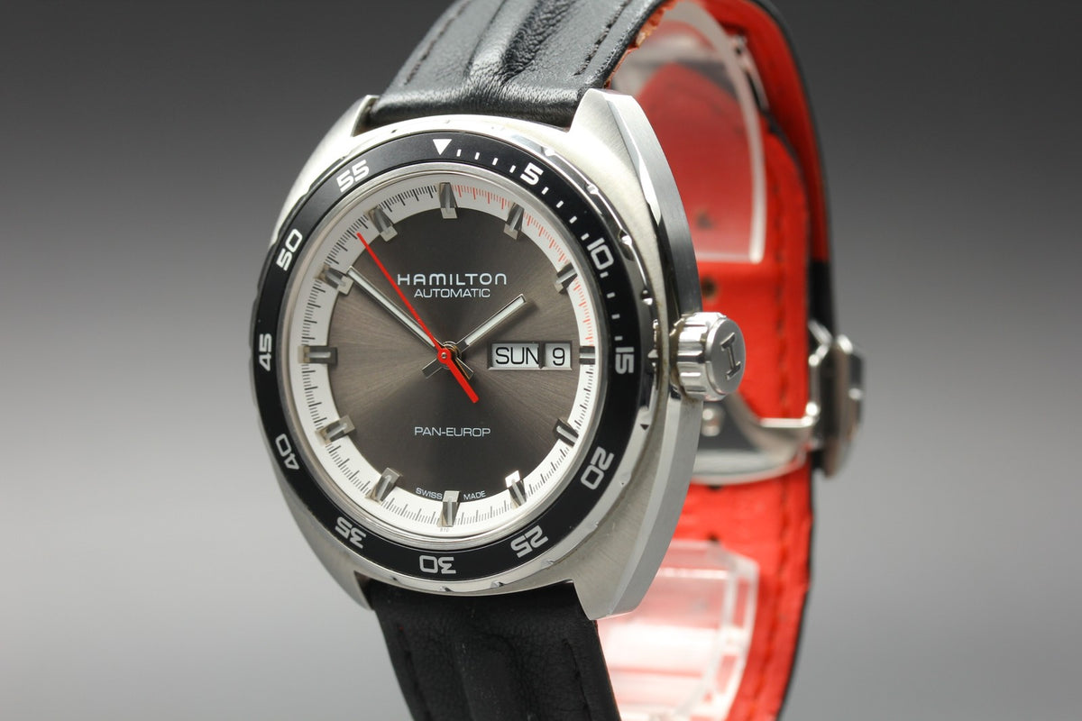 Hamilton Pan Europ H354150 H600354104 Automatic Day/Date Men's Watch 43mm JAPAN