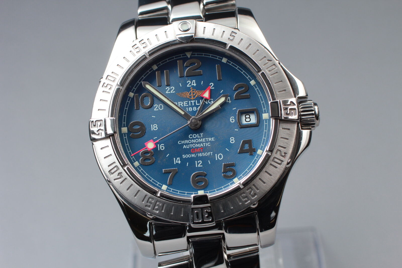 Polished [N MINT- Box] BREITLING COLT GMT A32350 Blue Dial AT Men's Watch JAPAN