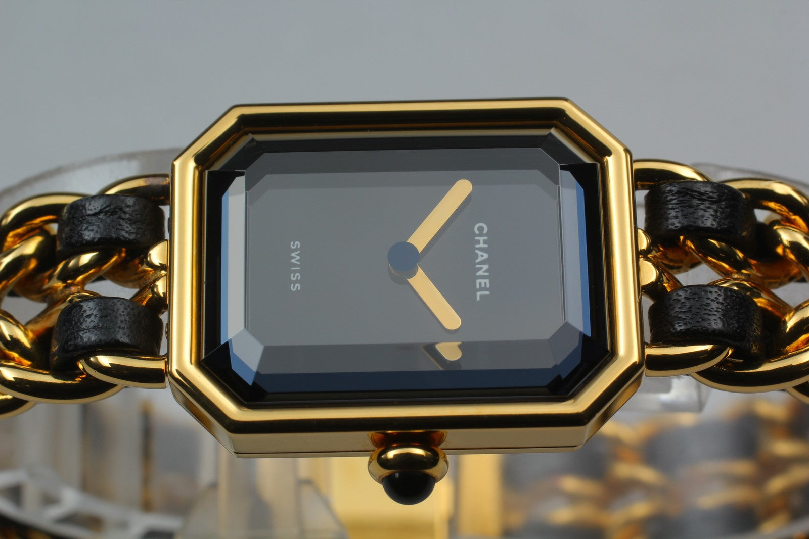 [Exc+5 Box] CHANEL Premiere L Size Black Dial 20mm Gold Quartz Women’s Watch