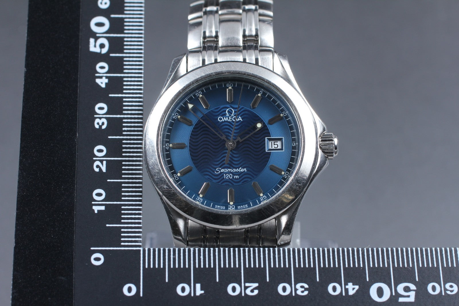 Overhauled[Exc+5] OMEGA Seamaster 120m 2511.81 Cal.1538 36mm Blue Qz Men's Watch
