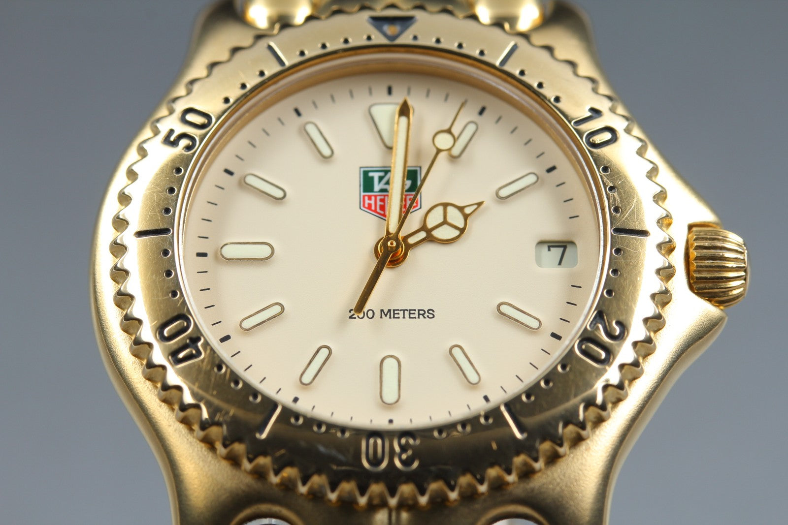 Vintage TAG Heuer S/el S94.706M Date 37mm Gold Cream Dial Men's Quartz Watch