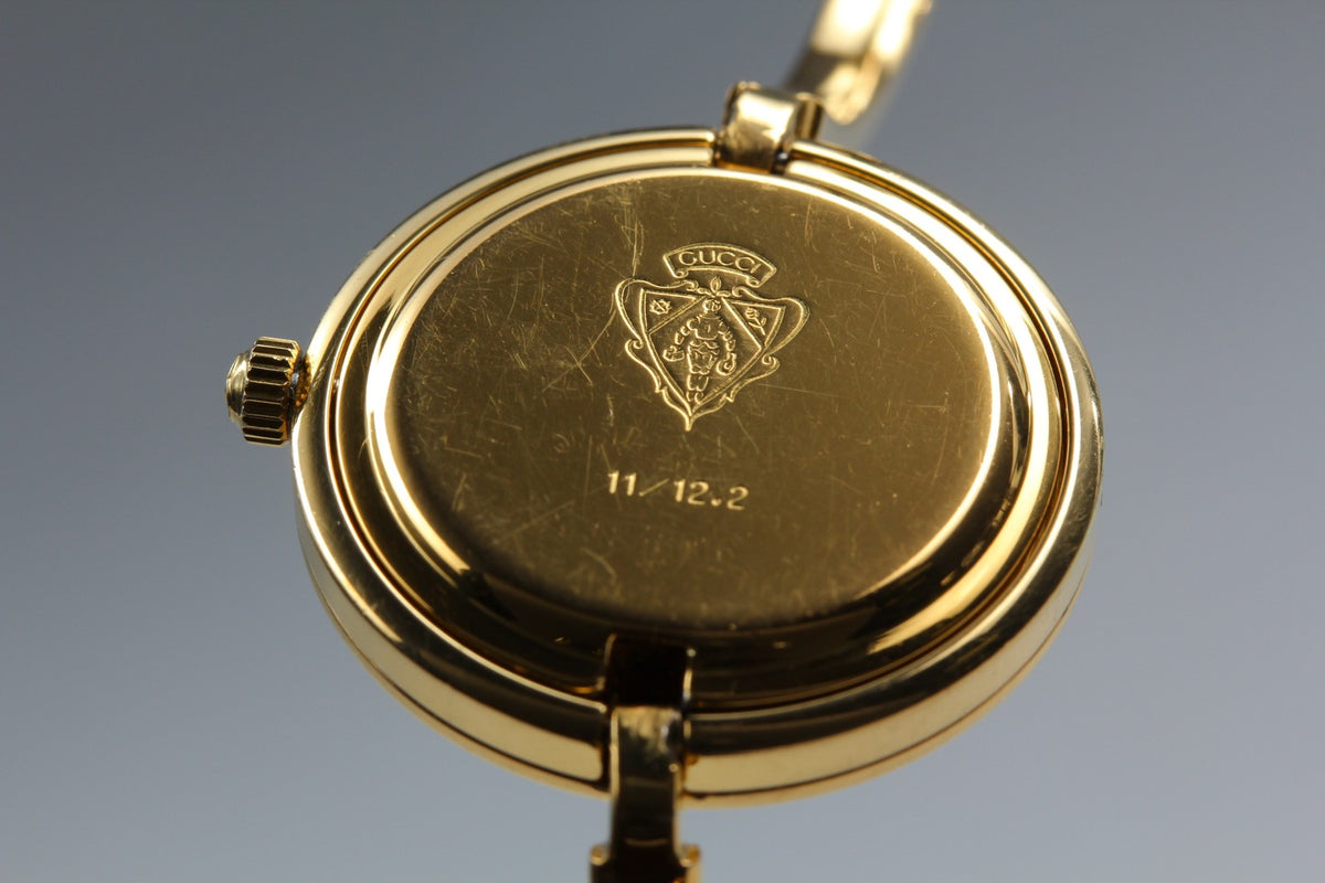 [Overhauled] Gucci Change Bezel 11/12.2 Black Dial Gold Women's Quartz Watch