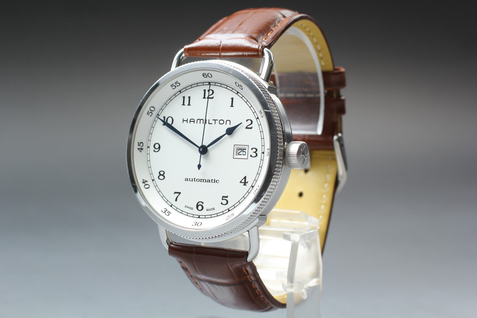Hamilton Khaki Pioneer H777150 43mm White Dial Brown Automatic Men's Watch [Box]