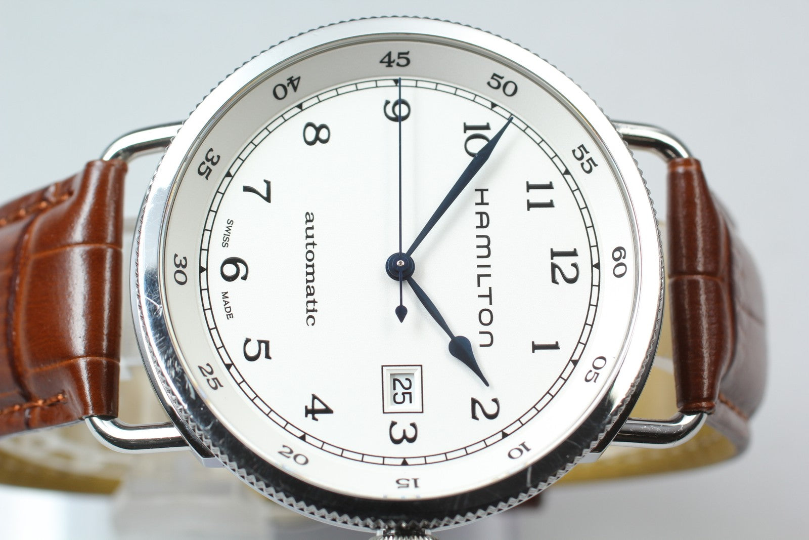 Hamilton Khaki Pioneer H777150 43mm White Dial Brown Automatic Men's Watch [Box]