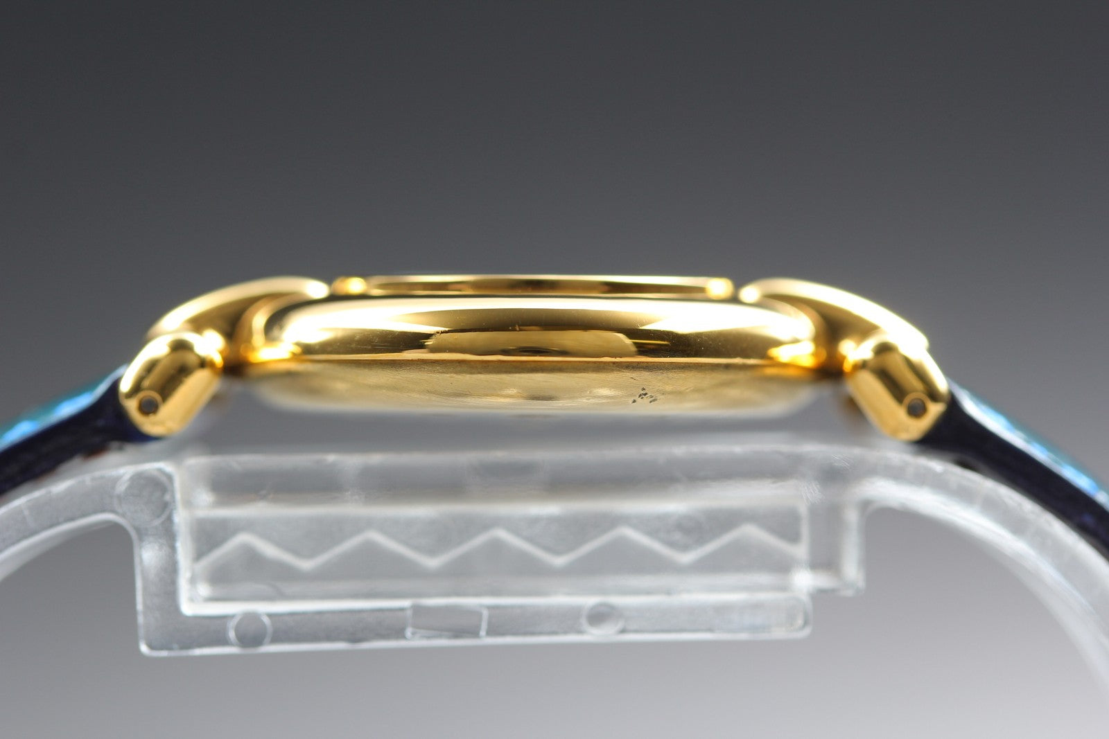 Vintage Cartier Must Colisee Vermeil 590002 Blue Gold Women's Quartz Watch