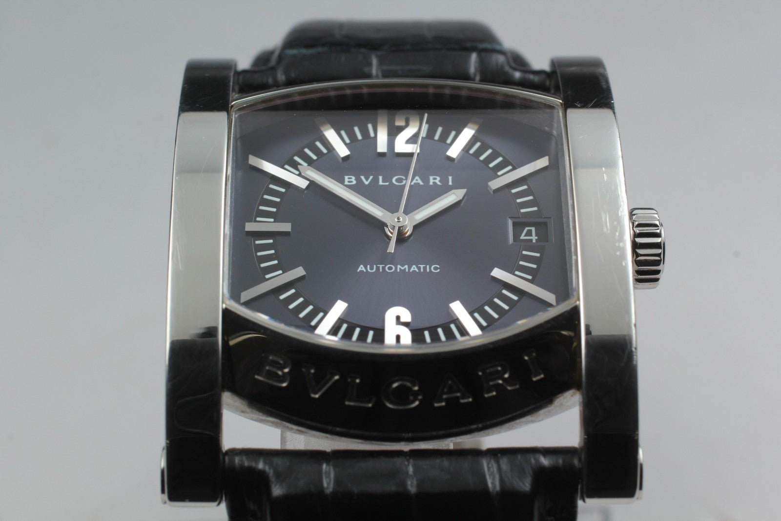 N MINT*Box BVLGARI Assioma AA44S Black Automatic Men's Watch 34mm From JAPAN