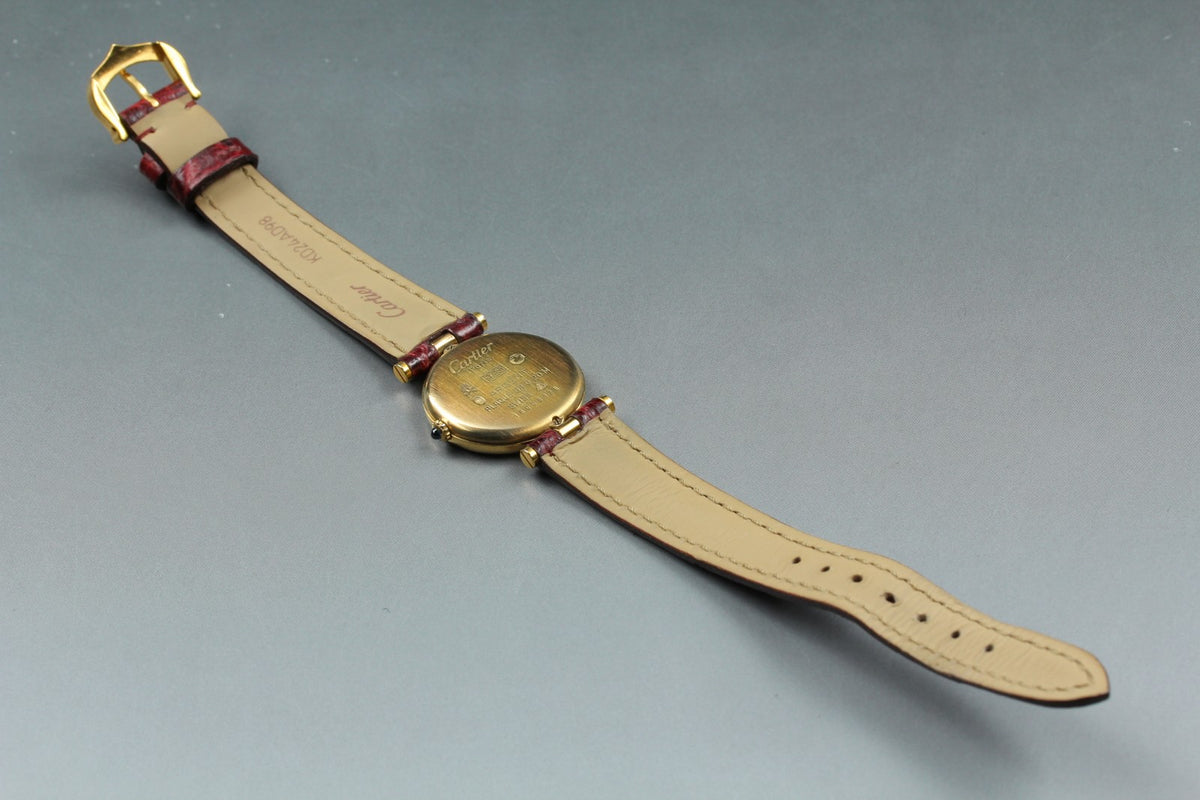 Cartier Must de Cartier Vendome 24mm Red Gold Women's Qz Watch Vintage [Pouch]