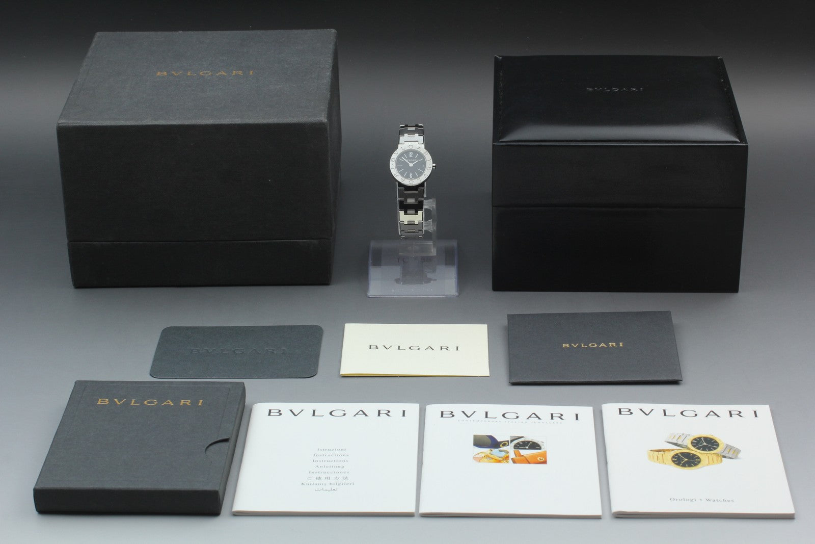 [Exc+5 Box] BVLGARI BVLGARI BVLGARI BB23SS Black Silver 23mm Women's Qz Watch