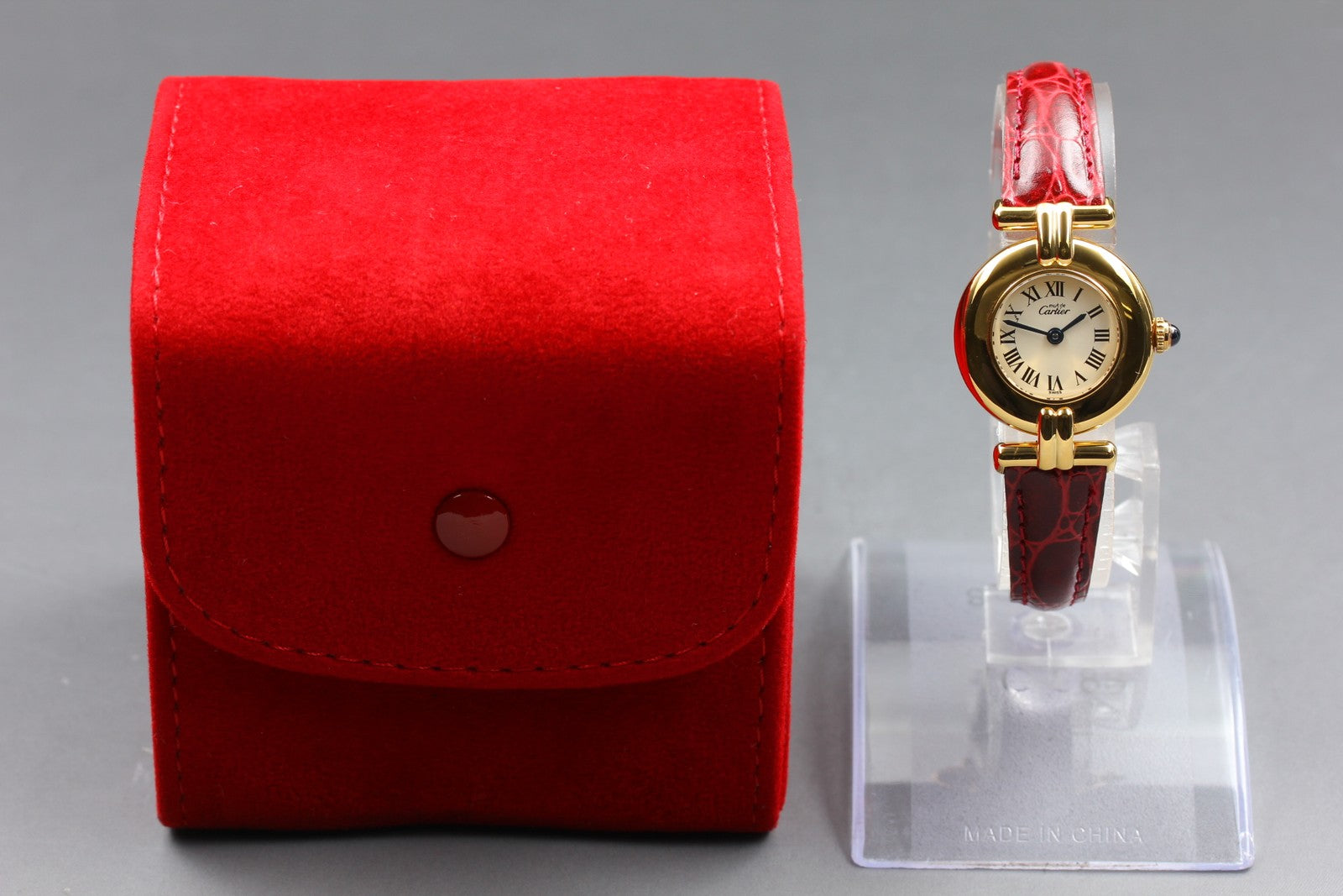 Vintage [Near MINT Pouch] Cartier Must Colisee Vermeil 590002 Women's Qz Watch