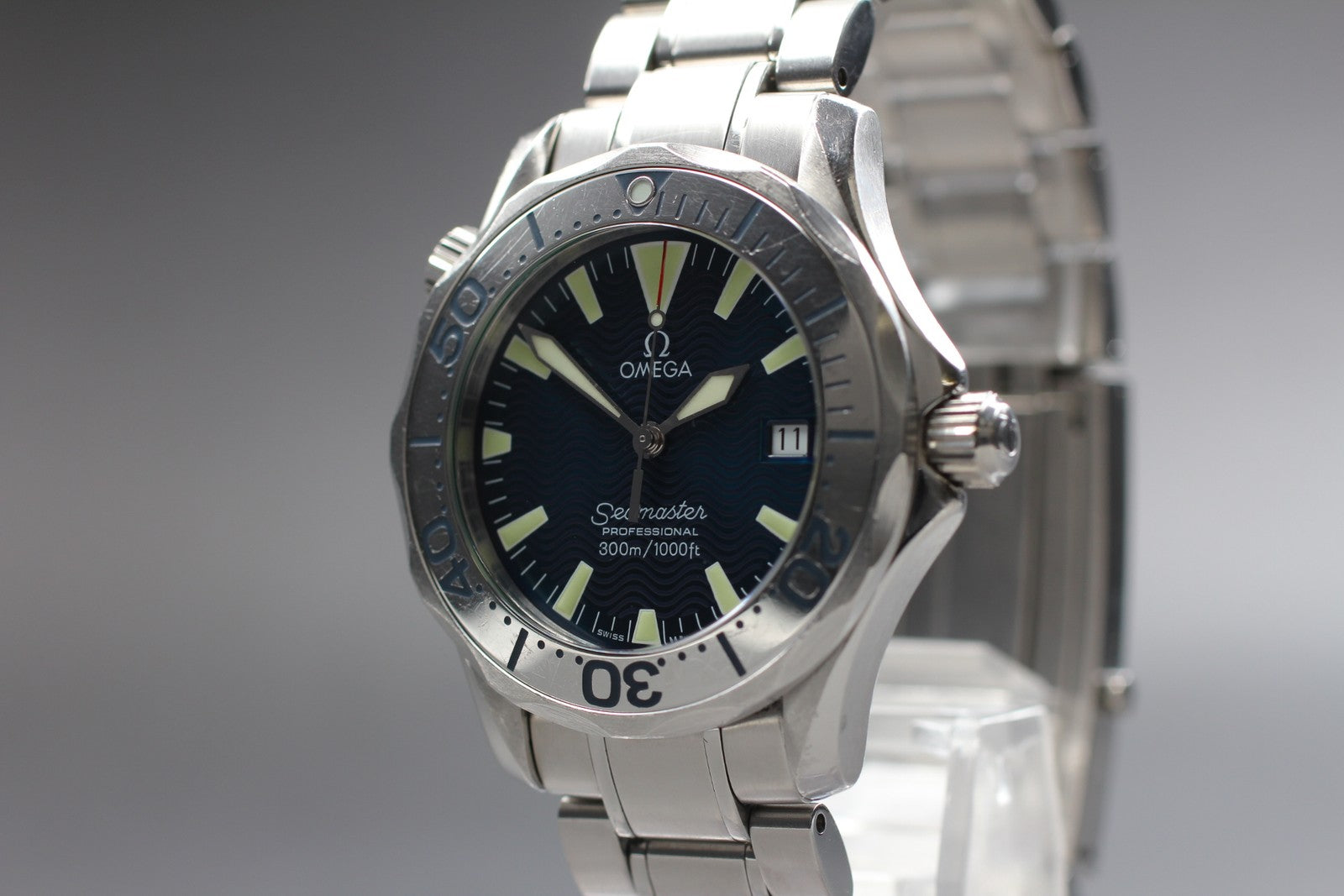 [Exc+5] OMEGA Seamaster 300M 2263.80 Blue Dial Quartz 36mm Men's Watch JAPAN