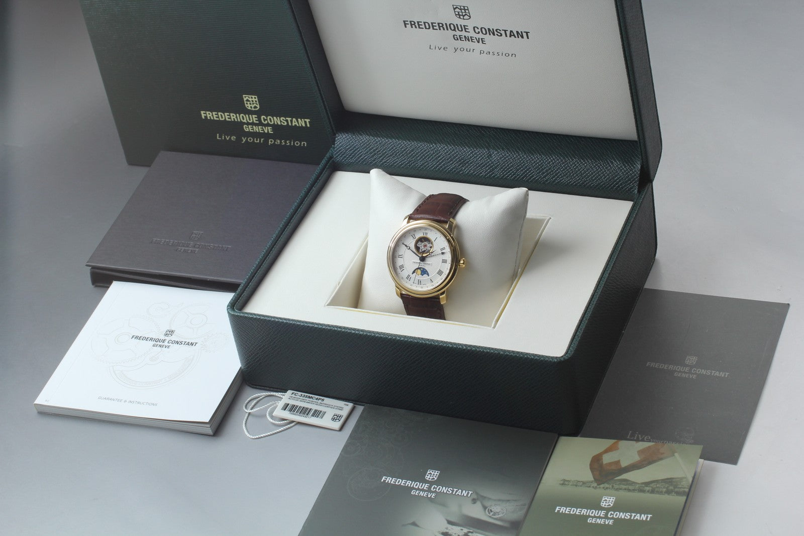 [Near MINT- Box] Frederique Constant FC-330/335X4P4/5/6 Moon Phase AT Mens Watch