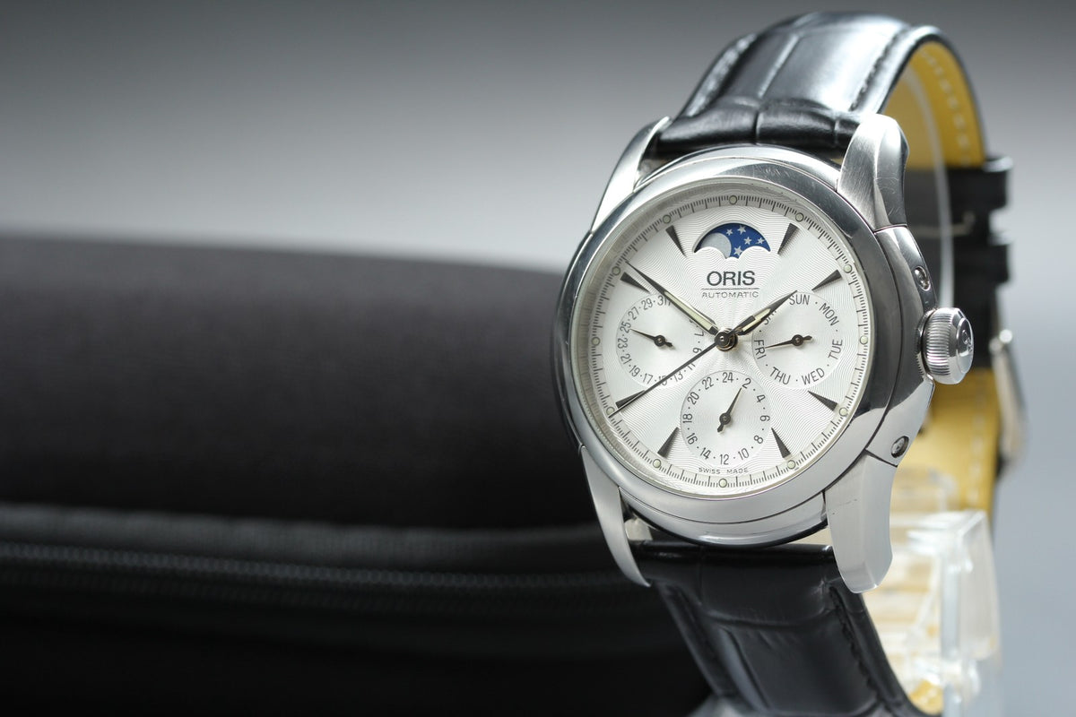 ORIS Artelier Complication 7554 Moon Phase Silver Black 38mm Quartz Men’s Watch