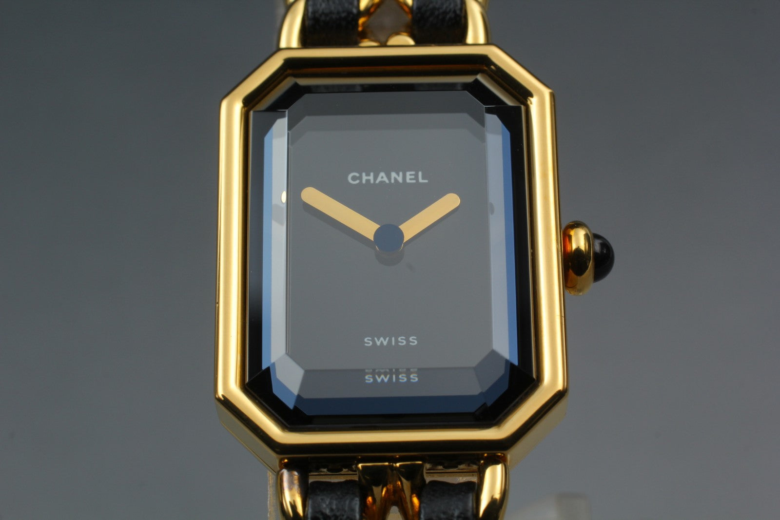 [Exc+5 Box] CHANEL Premiere L Size Black Dial 20mm Gold Quartz Women’s Watch
