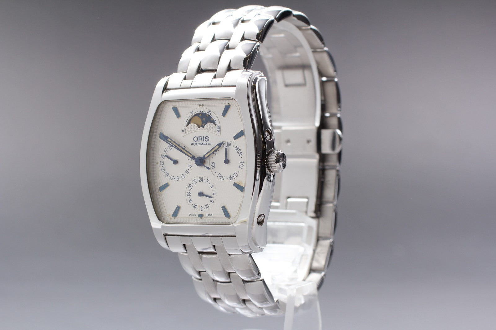[Exc+5]Box ORIS 7488 Moonphase White Dial Boys Automatic Watch From JAPAN