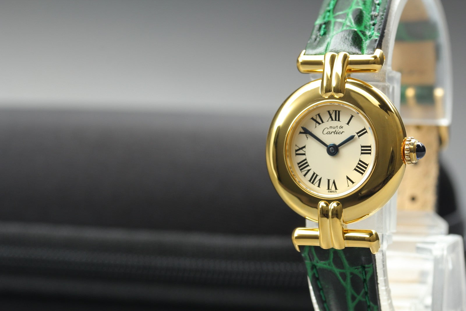 Vintage [Near MINT] Cartier Must Colisee Vermeil 1902 Green Women's Quartz Watch