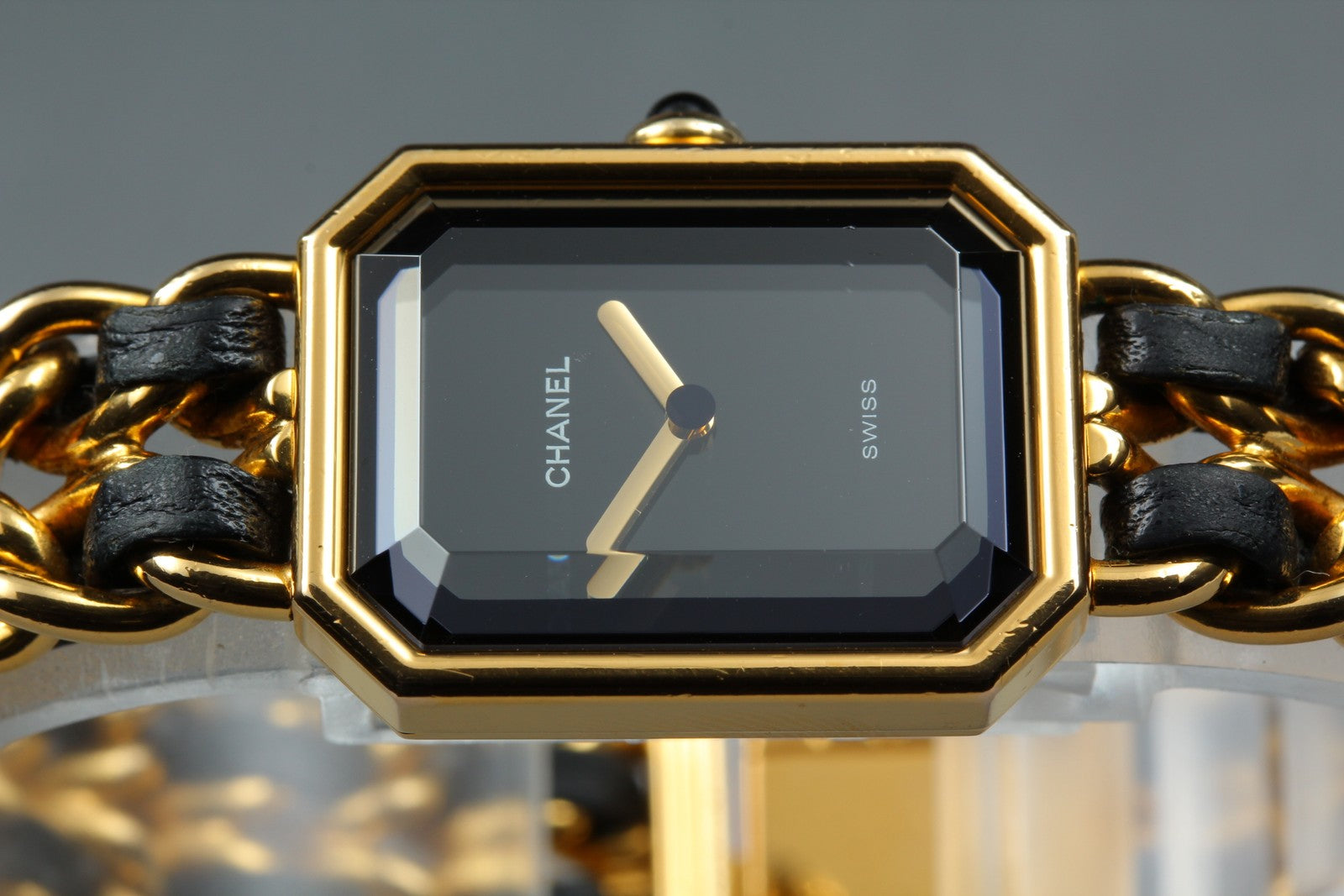 [Overhauled] CHANEL Premiere L Size Black Dial Gold 20mm Quartz Womens Watch Box